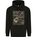 Guitar Word Art Guitarist Electric Acoustic Mens 80% Cotton Hoodie Black