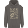 Guitar Word Art Guitarist Electric Acoustic Mens 80% Cotton Hoodie Charcoal