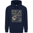 Guitar Word Art Guitarist Electric Acoustic Mens 80% Cotton Hoodie Navy Blue