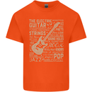 Guitar Word Art Guitarist Electric Acoustic Mens Cotton T-Shirt Tee Top Orange