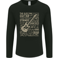 Guitar Word Art Guitarist Electric Acoustic Mens Long Sleeve T-Shirt Black