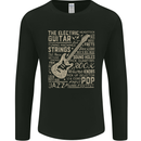 Guitar Word Art Guitarist Electric Acoustic Mens Long Sleeve T-Shirt Black