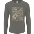 Guitar Word Art Guitarist Electric Acoustic Mens Long Sleeve T-Shirt Charcoal