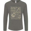 Guitar Word Art Guitarist Electric Acoustic Mens Long Sleeve T-Shirt Charcoal