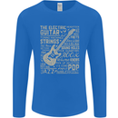 Guitar Word Art Guitarist Electric Acoustic Mens Long Sleeve T-Shirt Royal Blue