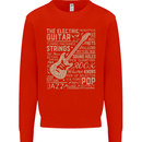 Guitar Word Art Guitarist Electric Acoustic Mens Sweatshirt Jumper Bright Red