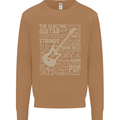 Guitar Word Art Guitarist Electric Acoustic Mens Sweatshirt Jumper Caramel Latte
