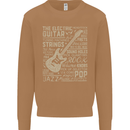 Guitar Word Art Guitarist Electric Acoustic Mens Sweatshirt Jumper Caramel Latte
