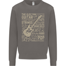 Guitar Word Art Guitarist Electric Acoustic Mens Sweatshirt Jumper Charcoal