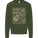 Guitar Word Art Guitarist Electric Acoustic Mens Sweatshirt Jumper Forest Green