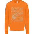 Guitar Word Art Guitarist Electric Acoustic Mens Sweatshirt Jumper Orange