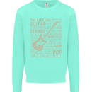 Guitar Word Art Guitarist Electric Acoustic Mens Sweatshirt Jumper Peppermint