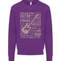 Guitar Word Art Guitarist Electric Acoustic Mens Sweatshirt Jumper Purple