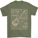 Guitar Word Art Guitarist Electric Acoustic Mens T-Shirt Cotton Gildan Military Green