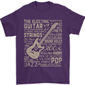 Guitar Word Art Guitarist Electric Acoustic Mens T-Shirt Cotton Gildan Purple
