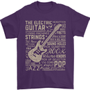 Guitar Word Art Guitarist Electric Acoustic Mens T-Shirt Cotton Gildan Purple