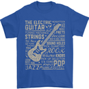 Guitar Word Art Guitarist Electric Acoustic Mens T-Shirt Cotton Gildan Royal Blue