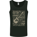 Guitar Word Art Guitarist Electric Acoustic Mens Vest Tank Top Black