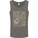 Guitar Word Art Guitarist Electric Acoustic Mens Vest Tank Top Charcoal