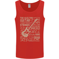 Guitar Word Art Guitarist Electric Acoustic Mens Vest Tank Top Red