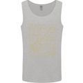 Guitar Word Art Guitarist Electric Acoustic Mens Vest Tank Top Sports Grey