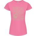 Guitar Word Art Guitarist Electric Acoustic Womens Petite Cut T-Shirt Azalea