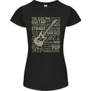 Guitar Word Art Guitarist Electric Acoustic Womens Petite Cut T-Shirt Black