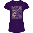 Guitar Word Art Guitarist Electric Acoustic Womens Petite Cut T-Shirt Purple