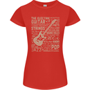 Guitar Word Art Guitarist Electric Acoustic Womens Petite Cut T-Shirt Red