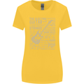 Guitar Word Art Guitarist Electric Acoustic Womens Wider Cut T-Shirt Yellow