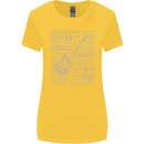 Guitar Word Art Guitarist Electric Acoustic Womens Wider Cut T-Shirt Yellow