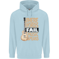 Guitar Words Fail Music Speaks Guitarist Childrens Kids Hoodie Light Blue