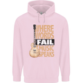 Guitar Words Fail Music Speaks Guitarist Childrens Kids Hoodie Light Pink