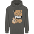 Guitar Words Fail Music Speaks Guitarist Childrens Kids Hoodie Storm Grey