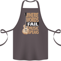 Guitar Words Fail Music Speaks Guitarist Cotton Apron 100% Organic Dark Grey