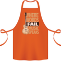 Guitar Words Fail Music Speaks Guitarist Cotton Apron 100% Organic Orange