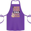 Guitar Words Fail Music Speaks Guitarist Cotton Apron 100% Organic Purple