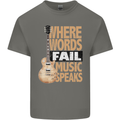 Guitar Words Fail Music Speaks Guitarist Kids T-Shirt Childrens Charcoal