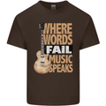 Guitar Words Fail Music Speaks Guitarist Kids T-Shirt Childrens Chocolate