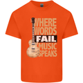 Guitar Words Fail Music Speaks Guitarist Kids T-Shirt Childrens Orange