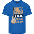 Guitar Words Fail Music Speaks Guitarist Kids T-Shirt Childrens Royal Blue