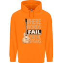 Guitar Words Fail Music Speaks Guitarist Mens 80% Cotton Hoodie Orange