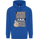 Guitar Words Fail Music Speaks Guitarist Mens 80% Cotton Hoodie Royal Blue