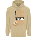 Guitar Words Fail Music Speaks Guitarist Mens 80% Cotton Hoodie Sand