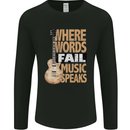 Guitar Words Fail Music Speaks Guitarist Mens Long Sleeve T-Shirt Black