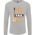 Guitar Words Fail Music Speaks Guitarist Mens Long Sleeve T-Shirt Sports Grey