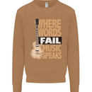 Guitar Words Fail Music Speaks Guitarist Mens Sweatshirt Jumper Caramel Latte