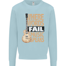 Guitar Words Fail Music Speaks Guitarist Mens Sweatshirt Jumper Light Blue