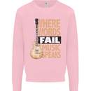 Guitar Words Fail Music Speaks Guitarist Mens Sweatshirt Jumper Light Pink