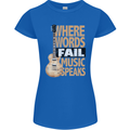 Guitar Words Fail Music Speaks Guitarist Womens Petite Cut T-Shirt Royal Blue